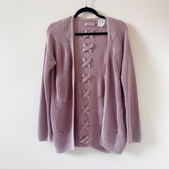 Hippie Rose Laced Back Knit Sweater - Picture 1 of 12